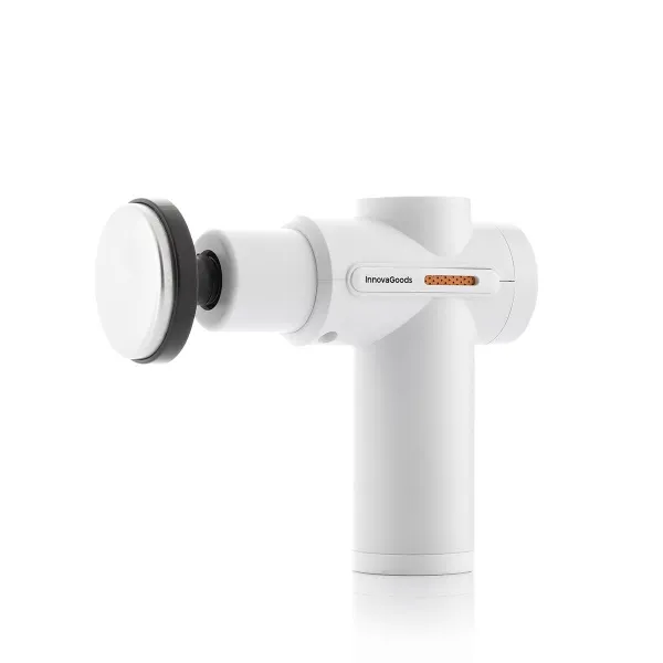 Innovagoods Masajeador Pistola De Masaje Muscular Con Calor Y Frio - 6 Cabezales Intercambiables - 6 Velocidades - Pantalla Lcd - Recargable Por Usb