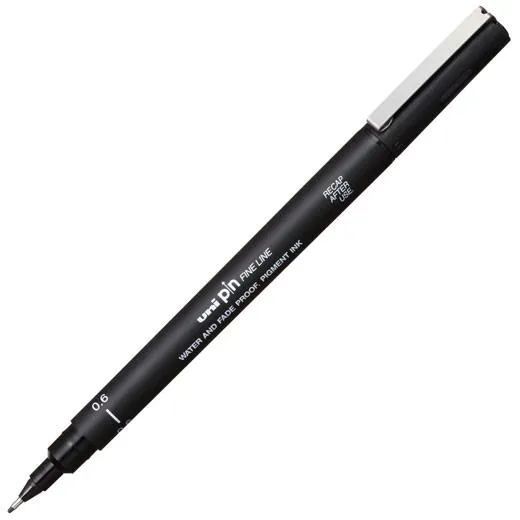Uniball Rotulador Calibrado Pin-200(S) 0.6 Negro Caja 12 Ud