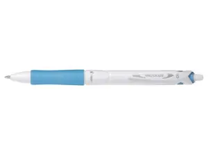 Pilot Boligrafo de Bola Retractil Acroball PureWhite - Recargable - Fabricado con Plastico Reciclado - Punta Redonda 1mm - Trazo 0.28mm - Grip Ergonomico - Color Azul Claro