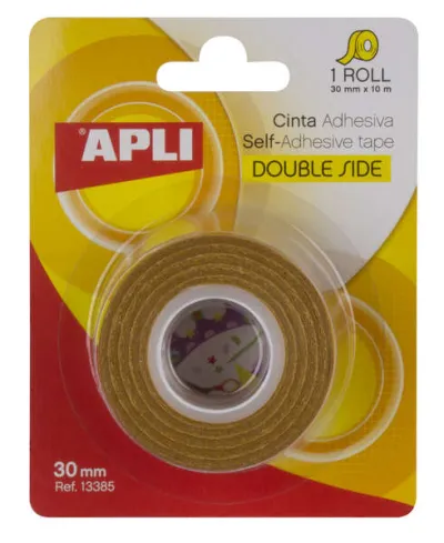 Apli Cinta Adhesiva Doble Cara 30mm x 10m - Fuerte y Duradera