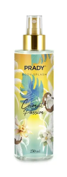 Prady Body Splash Coconut Passion - Frasco de 250 ml - Spray Pulverizador