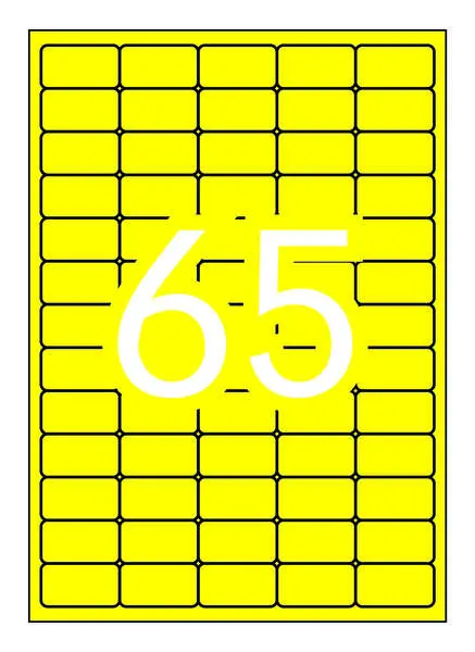 Apli Pack de 1.300 Etiquetas Amarillo Fluorescente 38.1x21.2mm Adhesivo Permanente