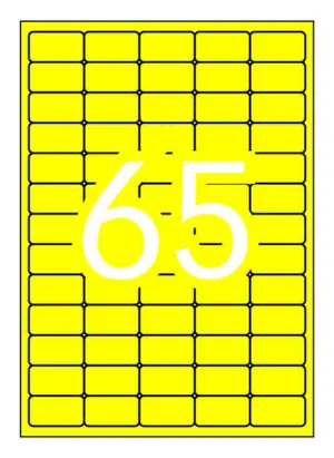 Apli Pack de 1.300 Etiquetas Amarillo Fluorescente 38.1x21.2mm Adhesivo Permanente