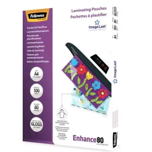 Fellowes Pack de 100 Fundas Plastificadoras Brillo A4 - 80 Micras