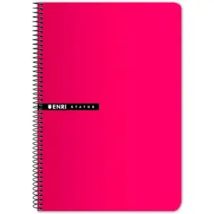 Enri Cuaderno Espiral 100H Folio 70g T/Dura 4x4 Rojo