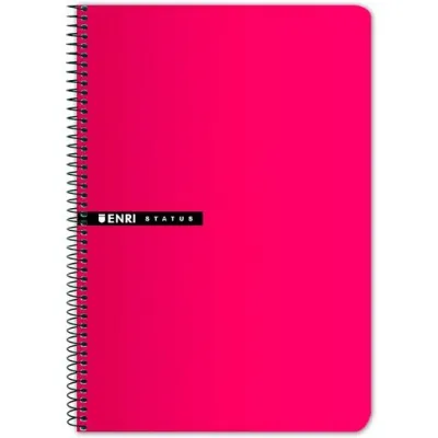 Enri Cuaderno Espiral 100H Folio 70g T/Dura 4x4 Rojo