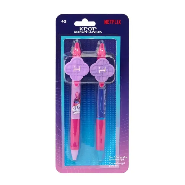 Safta K-Pop Demon Hunters Pack de 2 Bolígrafos Borrables Ergonomicos en Blister