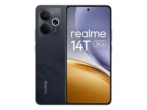 Realme 14T 5G Smartphone Pantalla AMOLED 6.67" 120Hz - 8GB - 256GB - Camara Dual 50MP + 2MP OIS - Bateria 6000 mAh con Carga 45W - Android 15 - Color Negro