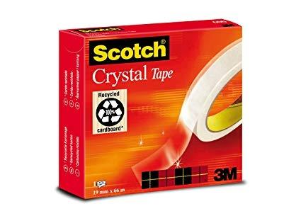 Scotch Magic Cinta Supertransparente Crystal 600 19X66  Caja Individual (7100027400, Sistituye 600/196N)