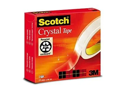 Scotch Magic Cinta Supertransparente Crystal 600 19X66  Caja Individual (7100027400, Sistituye 600/196N)