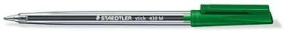Staedtler Stick 430 Bolígrafo Verde con Capuchón - Punta 0.35mm - Tinta Indeleble