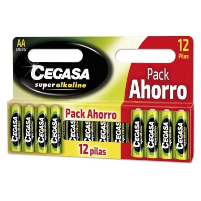 Cegasa Super Alcaline Pilas LR06 AA Pack de 12 - Alta Tecnología y Rendimiento