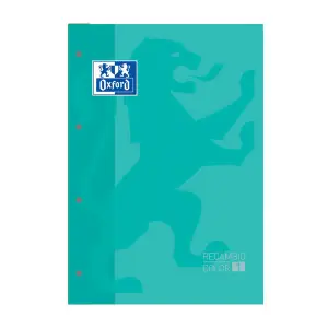 Oxford Cuaderno de Recambio A4 Tapa Blanda Encolado Cuadricula 5x5 80 Hojas Ice Mint