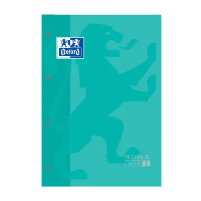 Oxford Cuaderno de Recambio A4 Tapa Blanda Encolado Cuadricula 5x5 80 Hojas Ice Mint