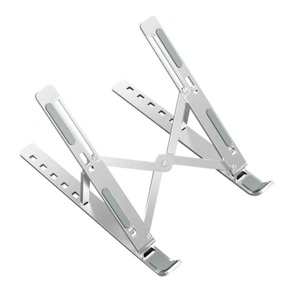 Ewent Ew1266 Soporte Plegable De Viaje - Aleacion De Aluminio - Eleva De 5 A 15 Cm Tu Portatil - Color Plata