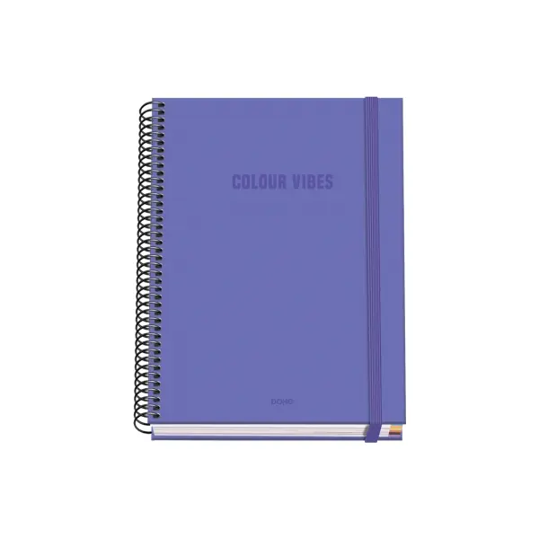 Dohe Cuaderno Espiral A5 100 Hojas Cuadricula 5mm Tapa Dura Color Morado