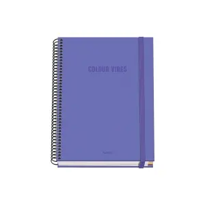 Dohe Cuaderno Espiral A5 100 Hojas Cuadricula 5mm Tapa Dura Color Morado