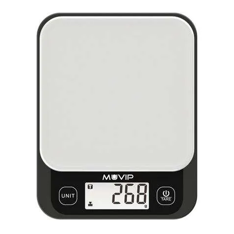 Muvip Bascula De Cocina Digital Super Slim - Sensor De Calibracion Alta Precision - Funcion Tara