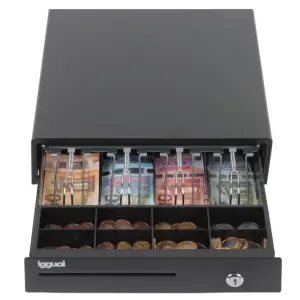 iggual Cajón Portamonedas IRON-15 37cm 4+8 negro