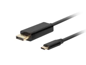 Lanberg Adaptador de Cable de Vídeo USB Tipo C a DisplayPort 1 m Negro