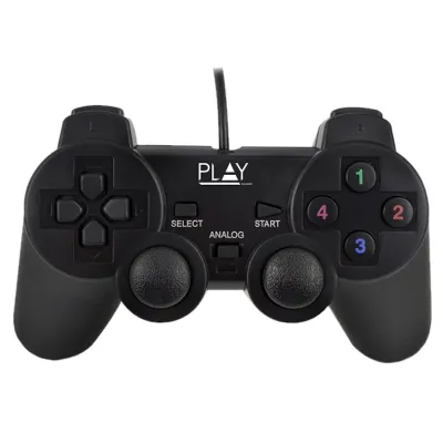 Ewent Gamepad USB con 13 Botones, 2 Palancas Analógicas y D-Pad de 8 Vías, 1.5m, Negro