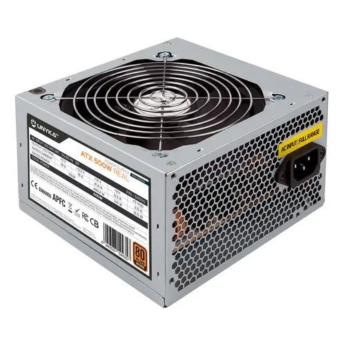 Fuente De Alimentación Unykach 500W 52500 80+ Bronze Apfc Activo Ventilador 120Mm Ultra Silencioso Bulk