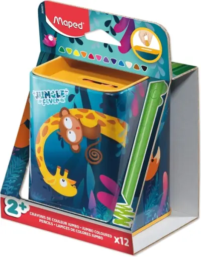 Maped Color'Peps Infinity Jumbo Caja Metálica con 12 Lápices de Colores Surtidos