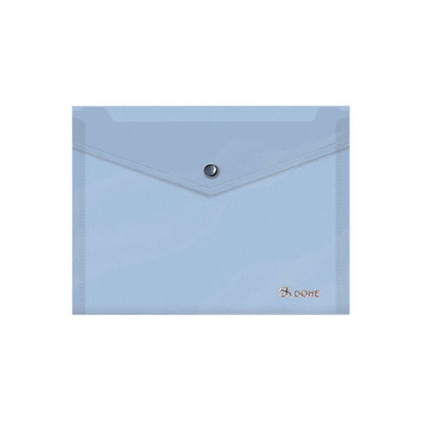 Dohe Sobre Portadocumentos A5 - Cierre De Broche - Polipropileno Translucido 150 Micras - Color Azul