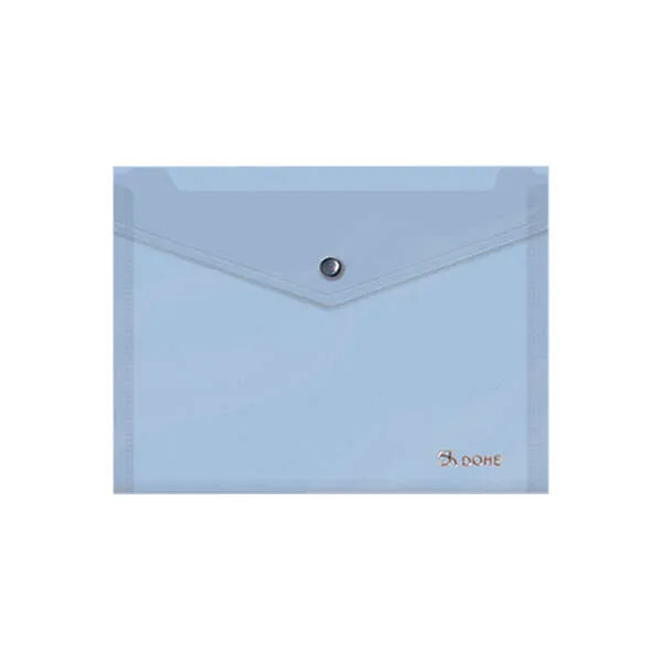 Dohe Sobre Portadocumentos A5 - Cierre De Broche - Polipropileno Translucido 150 Micras - Color Azul