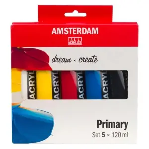 TALENS AMSTERDAM STANDARD SERIES SET ACRÍLICOS PRIMARIOS TUBO 120ML ESTUCHE 5 UD