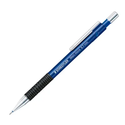 Staedtler Mars Micro 775 Portaminas 0.7mm con Punta Metálica y Grip de Caucho Azul