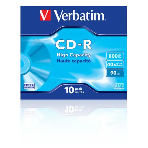 Verbatim CD-R 800MB 40X 10 Pack Jewel Case Superficie Extra Protection