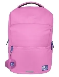 Oxford B-Ready Mochila 28L Rosa - 42x30x15cm, Bolsillo Acolchado, Funda para Lluvia, RPET