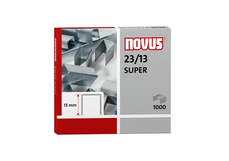 Novus Grapas Super 23/13 para Grapadoras de Gruesos - Caja 1000 Unidades