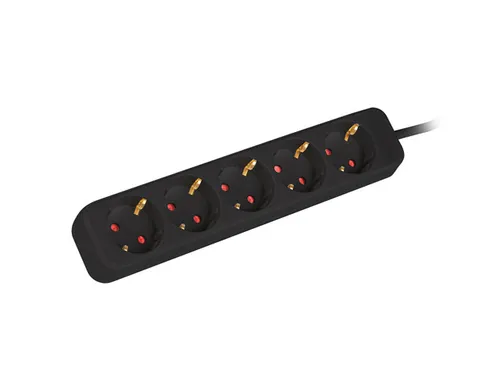 Lanberg Base Múltiple 1,5 M con 5 Salidas AC Interior Negro