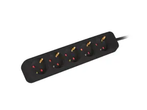 Lanberg Base Múltiple 3m 5 Salidas AC Interior Negro PS0-05F-0300-BK