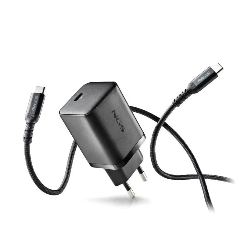 NGS Cargador De Pared 65W GaN 1xUSB-C Con Cable De Carga Incluido