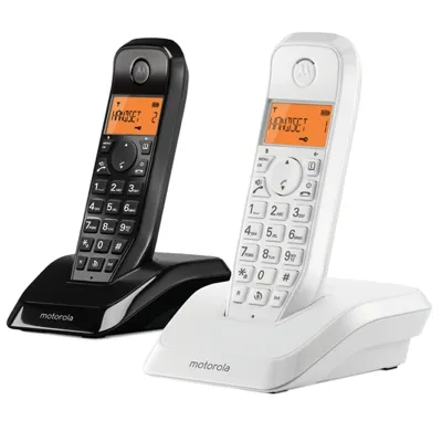 Motorola S1202 Teléfono DECT Duo Blanco y Negro