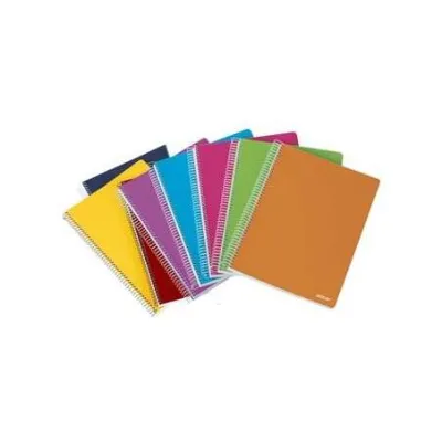 Ancor Cuaderno Espiral Tamaño Folio Pautado Horizontal 80 Hojas 90gr Tapa Plástica Colores Surtidos