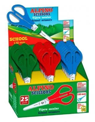 ALPINO TIJERAS ESCOLARES SCHOOL ESPECIAL ACERO INOXIDABLE C/SURTIDOS