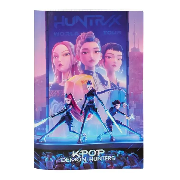 Safta Libreta Grapada K-Pop Demon Hunters A4 Cuadricula 5x5mm Cantos Redondeados 20.5x29.7cm