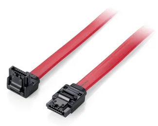 Equip Cable Serial ATA III Acodado 0.5M con Clip de Seguridad