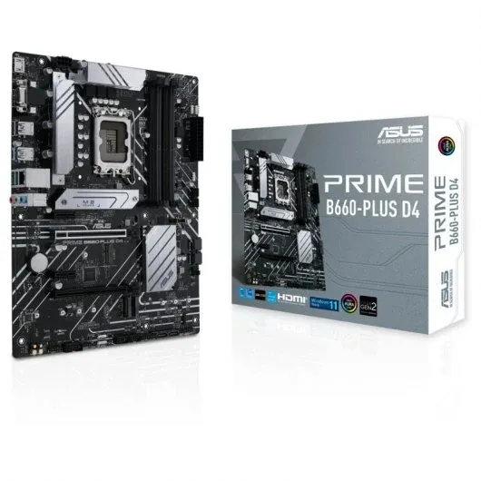 Asus Prime B660-Plus D4 Placa Base Intel 1700 4X Ddr4 - Hdmi, M.2, Pcie4.0, 4X Sata Iii, Usb 3.2, Atx