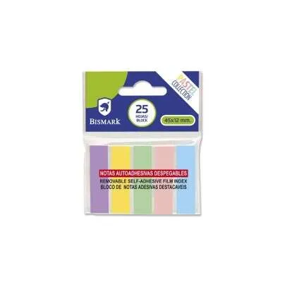 Bismark Pack de 125 Índices Adhesivos 45mm x 12mm - Colores Pastel Surtidos