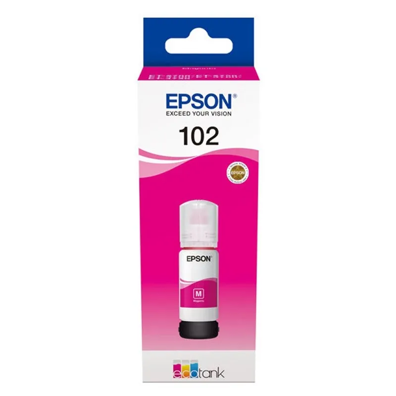 Epson Tinta Bote Magenta Nº 102 para Ecotank ET-2700, 2750, 3700, 3750, 4750