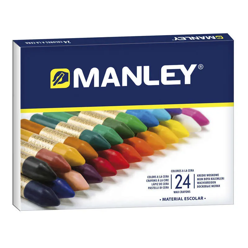 Manley Ceras 60mm Colores Surtidos Estuche 24 Unidades