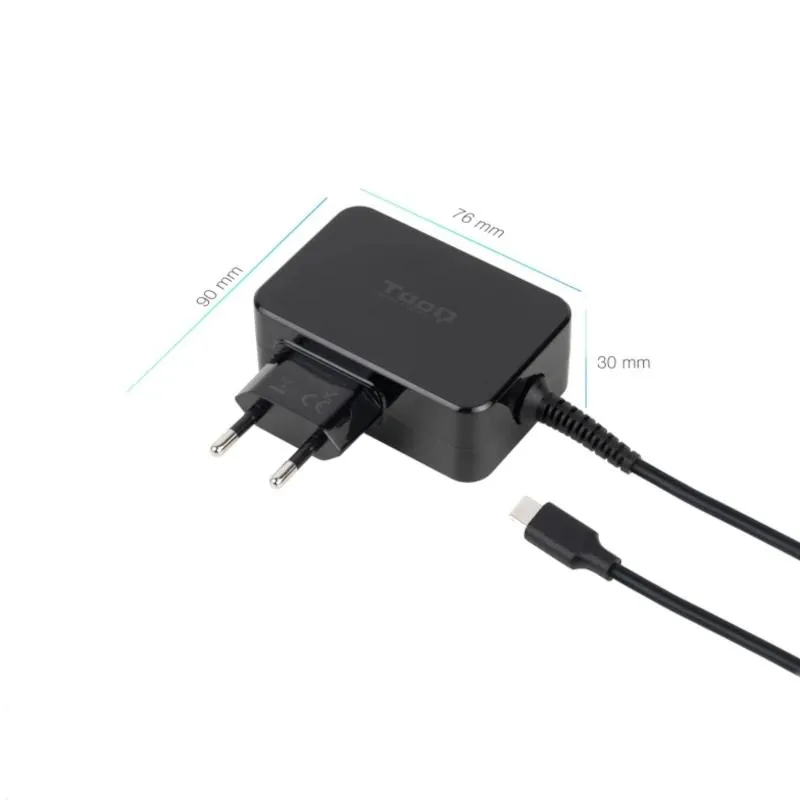 TOOQ Cargador De Pared USB-C PD 45W Con Sistema GaN Color Negro