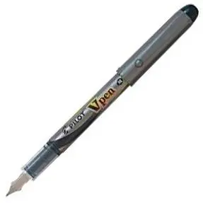 Pilot Pluma Estilográfica V-Pen Silver Desechable Tinta Líquida Punta Acero 0.5mm Negro