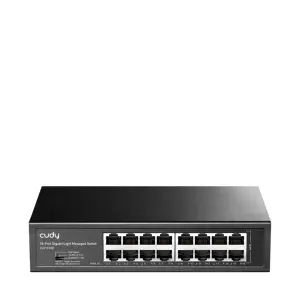 Cudy Switch Gigabit 16 Puertos Metal Rack Mountable Plug and Play Negro