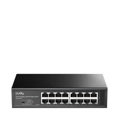 Cudy Switch Gigabit De 16 Puertos - Facil Administracion - Carcasa De Metal Para Montaje En Rack - Plug And Play - Kit De Montaje En Rack Incluido - Color Negro